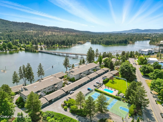 204 E 1st Ave E # 4, Post Falls, ID 83854 - drone / aerial view of a heavily wooded area and a water and mountain view