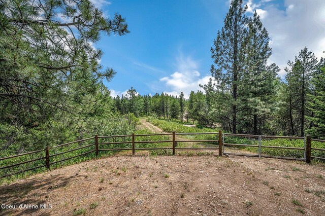 9067 W Coeur D Alene Dr, Spirit Lake, ID 83869 - view of yard featuring a wooded view