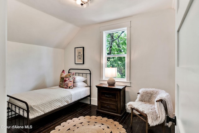 917 N Boyer Ave, Sandpoint, ID 83864 - bedroom with hardwood / wood-style floors and lofted ceiling
