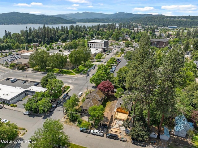 602 N Government Way, Coeur Dalene, ID 83814 - bird's eye view of a heavily wooded area and a water and mountain view