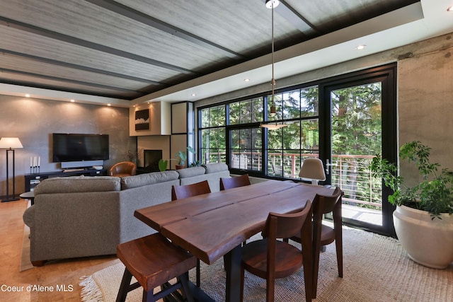677 Telemark Rd Unit 1, Sandpoint, ID 83864 - dining space with a raised ceiling and recessed lighting