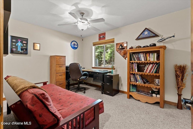 438 Berry Hl, Cocolalla, ID 83813 - office featuring light colored carpet and ceiling fan
