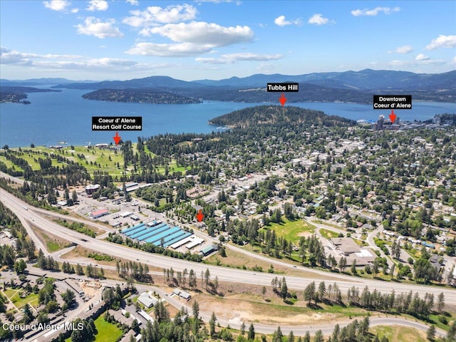2224 E Coeur D Alene Ave, Coeur Dalene, ID 83814 - aerial view of a water and mountain view