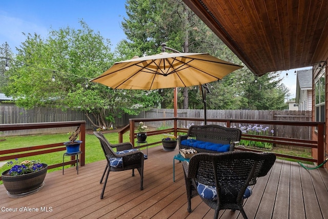 1625 Sequoia, Sandpoint, ID 83864 - wooden terrace featuring a fenced backyard