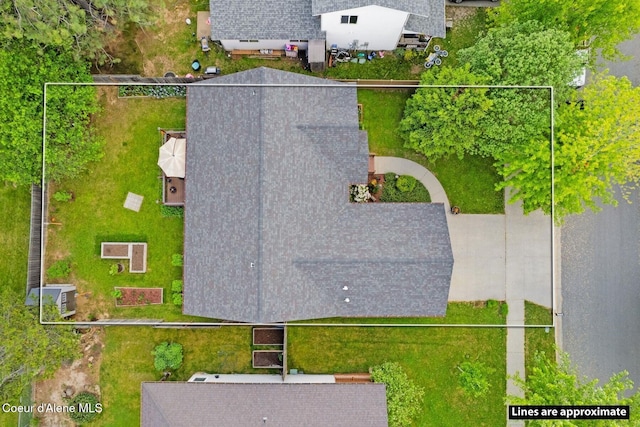 1625 Sequoia, Sandpoint, ID 83864 - view from above of property with property parcel outlined