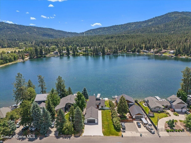 1922 E Rodkey Dr, Post Falls, ID 83854 - aerial perspective of suburban area featuring a water and mountain view