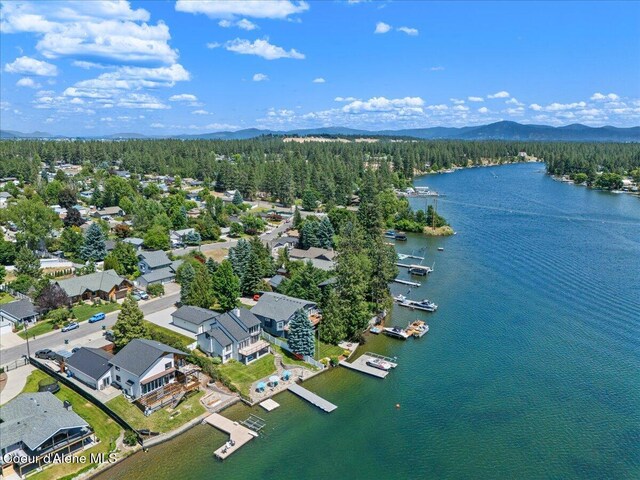 1922 E Rodkey Dr, Post Falls, ID 83854 - bird's eye view of a water and mountain view and a forest