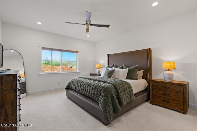 3811 N Foxtail Rd, Post Falls, ID 83854 - bedroom with carpet floors, recessed lighting, and a ceiling fan