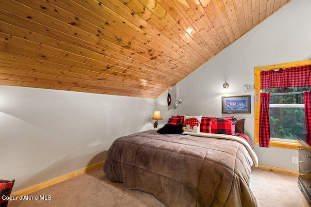 20264 Coeur Dalene River Rd, Kingston, ID 83839 - carpeted bedroom with lofted ceiling and wood ceiling