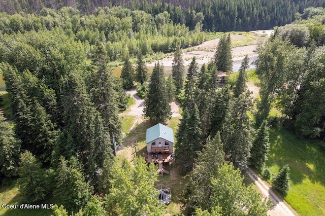20264 Coeur Dalene River Rd, Kingston, ID 83839 - aerial view of property and surrounding area with a heavily wooded area