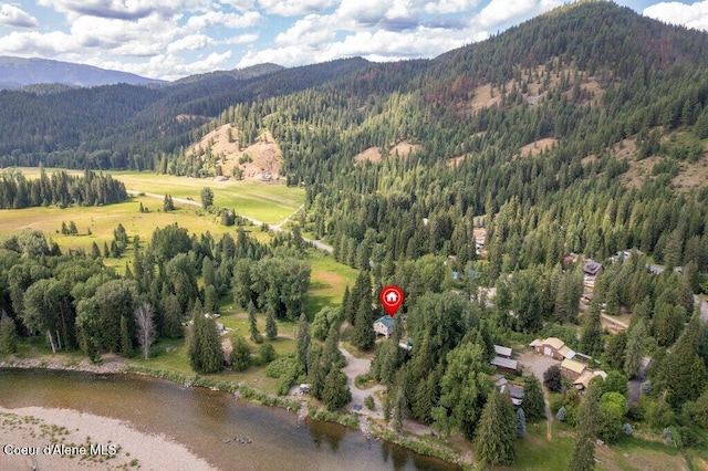 20264 Coeur Dalene River Rd, Kingston, ID 83839 - view of property location featuring a forest and a water and mountain view