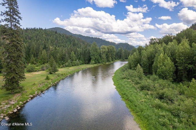20264 Coeur Dalene River Rd, Kingston, ID 83839 - water view featuring a forest and mountains
