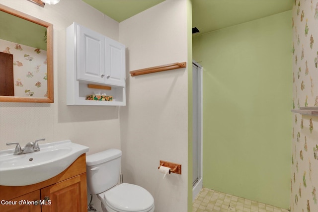 1750 N Havichur Loop, Post Falls, ID 83854 - full bath with vanity, an enclosed shower, and tile patterned floors