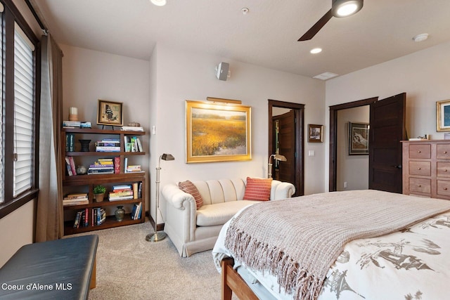 4583 Greenchain Loop Unit 5, Coeur Dalene, ID 83814 - carpeted bedroom featuring a ceiling fan and recessed lighting