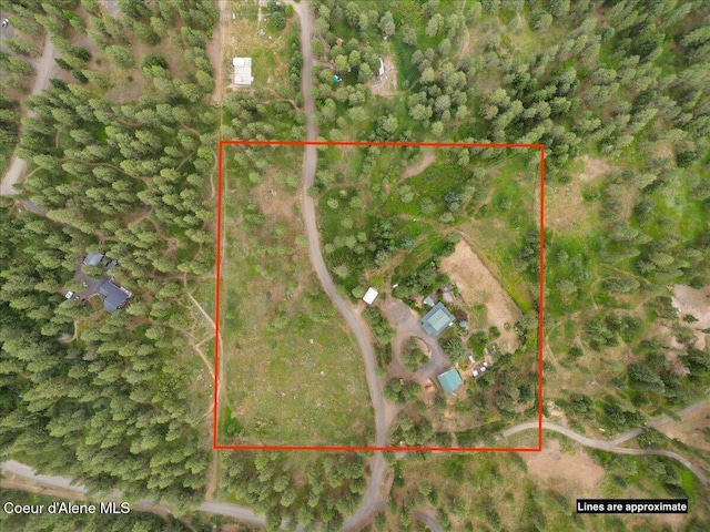 14250 W Sunmeadow Rd, Worley, ID 83876 - aerial view of property and surrounding area featuring property boundaries highlighted
