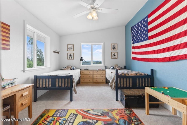 14250 W Sunmeadow Rd, Worley, ID 83876 - bedroom with light colored carpet, multiple windows, and lofted ceiling