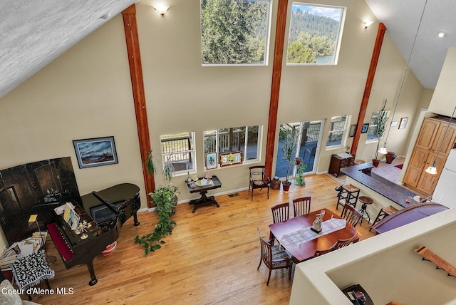 1600 Shepherd Rd, Saint Maries, ID 83861 - living room featuring high vaulted ceiling and light wood finished floors