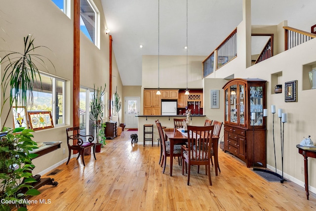 1600 Shepherd Rd, Saint Maries, ID 83861 - dining space featuring a high ceiling and light wood-type flooring