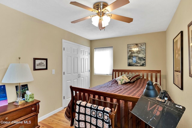 1600 Shepherd Rd, Saint Maries, ID 83861 - bedroom with wood finished floors, a closet, and ceiling fan