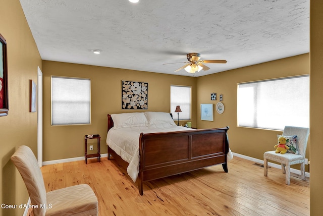1600 Shepherd Rd, Saint Maries, ID 83861 - bedroom featuring light wood finished floors, a textured ceiling, and ceiling fan