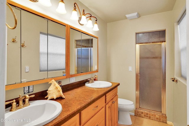 1600 Shepherd Rd, Saint Maries, ID 83861 - full bath featuring a stall shower, tile patterned flooring, and double vanity