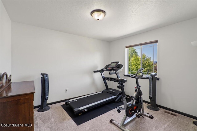 1824 E Warbler Ln, Post Falls, ID 83854 - exercise area featuring a textured ceiling and carpet floors