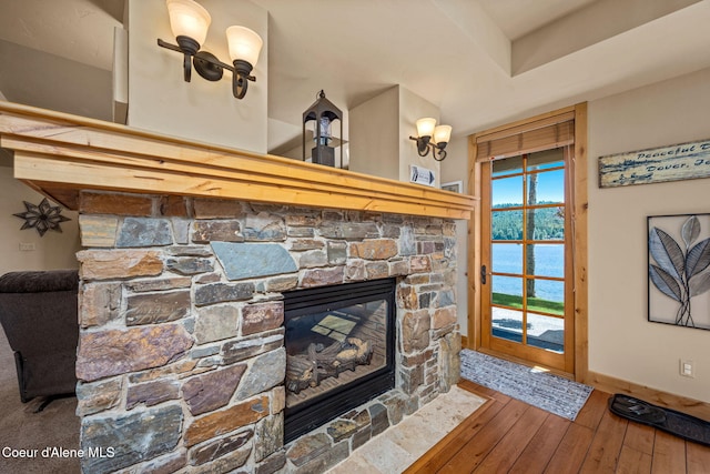 653 Dover Bay Pkwy Unit 101, Dover, ID 83825 - detailed view of a fireplace and wood finished floors