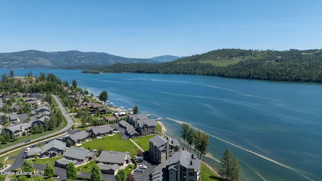 653 Dover Bay Pkwy Unit 101, Dover, ID 83825 - aerial view of residential area featuring a water and mountain view and a heavily wooded area