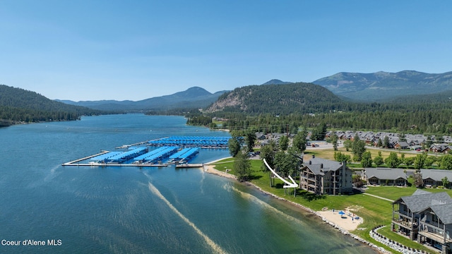 653 Dover Bay Pkwy Unit 101, Dover, ID 83825 - bird's eye view of a water and mountain view and a heavily wooded area