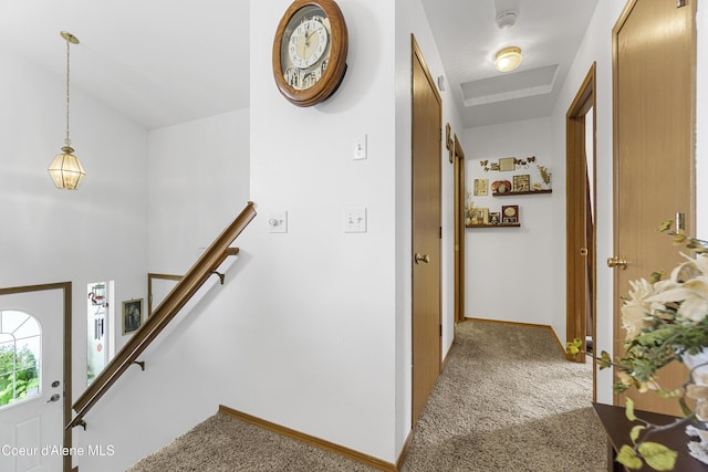 635 N Divot Ave, Post Falls, ID 83854 - hallway with carpet and an upstairs landing