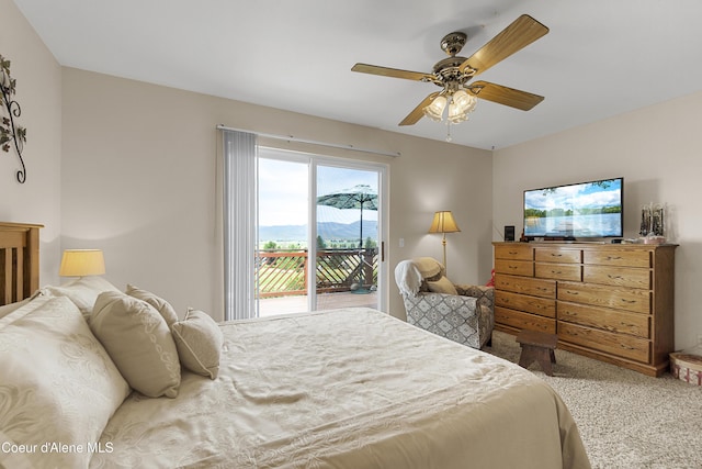 635 N Divot Ave, Post Falls, ID 83854 - bedroom with access to outside, carpet floors, and a ceiling fan