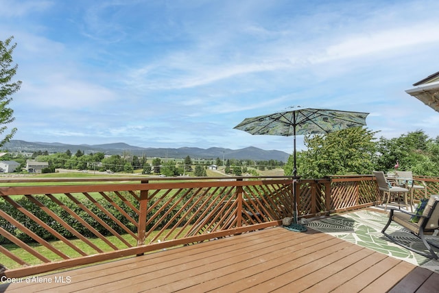 635 N Divot Ave, Post Falls, ID 83854 - deck featuring a mountain view