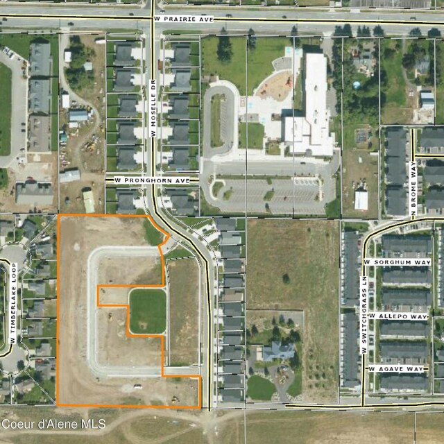 7881 N Mocha Loop, Coeur Dalene, ID 83815 - aerial view of property's location featuring property boundaries highlighted