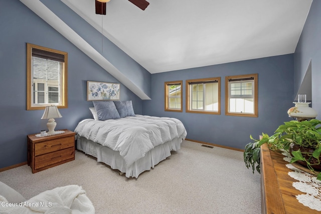 303 S 19th St, Coeur Dalene, ID 83814 - carpeted bedroom with a ceiling fan and vaulted ceiling