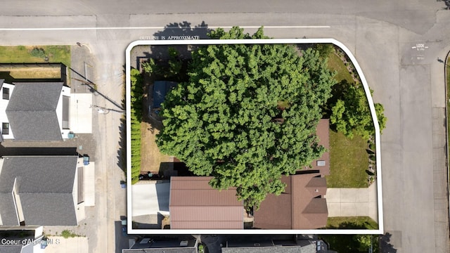 303 S 19th St, Coeur Dalene, ID 83814 - aerial view of property and surrounding area featuring property parcel outlined