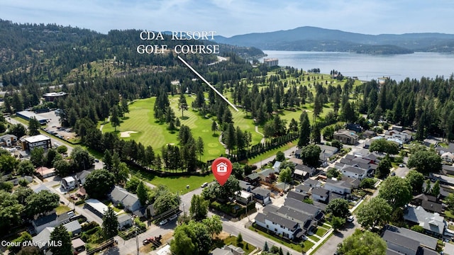 303 S 19th St, Coeur Dalene, ID 83814 - aerial view of property and surrounding area with a water and mountain view and nearby suburban area