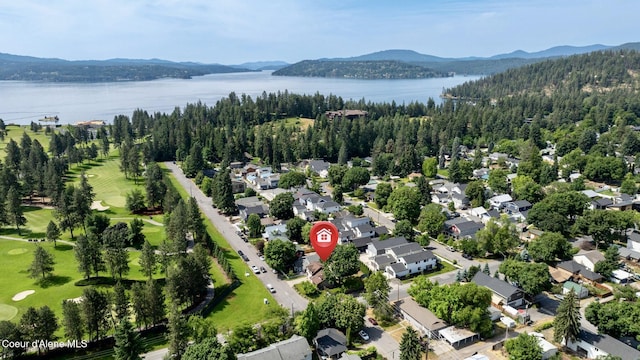 303 S 19th St, Coeur Dalene, ID 83814 - aerial view of residential area with a water and mountain view and a golf course