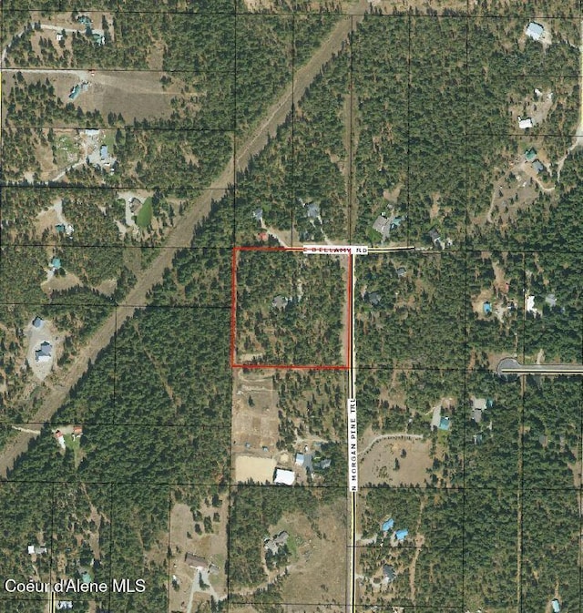 2130 E Bellamy Rd, Athol, ID 83801 - map / location with property parcel outlined