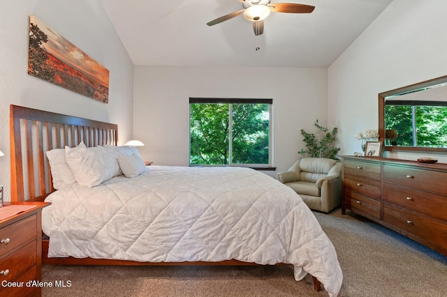 1431 W Ashmont Way, Coeur Dalene, ID 83815 - carpeted bedroom with vaulted ceiling and ceiling fan