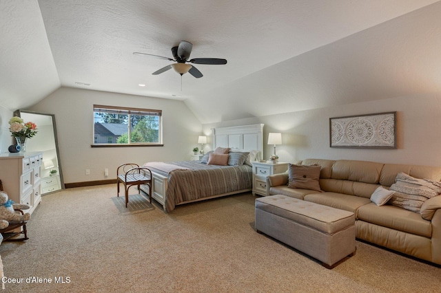 1431 W Ashmont Way, Coeur Dalene, ID 83815 - bedroom with lofted ceiling, carpet, and ceiling fan