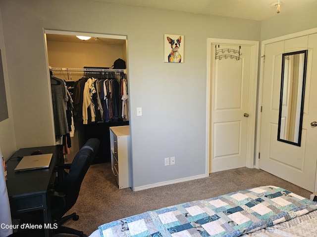 848 N Chase Rd # 102, Post Falls, ID 83854 - bedroom with carpet floors, a walk in closet, a desk, and a closet