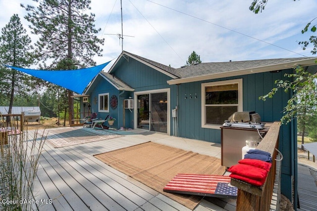 18914 W Riverview Dr, Post Falls, ID 83854 - deck featuring grilling area and an AC wall unit