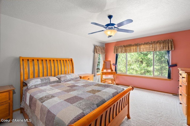 18914 W Riverview Dr, Post Falls, ID 83854 - carpeted bedroom featuring ceiling fan and a textured ceiling