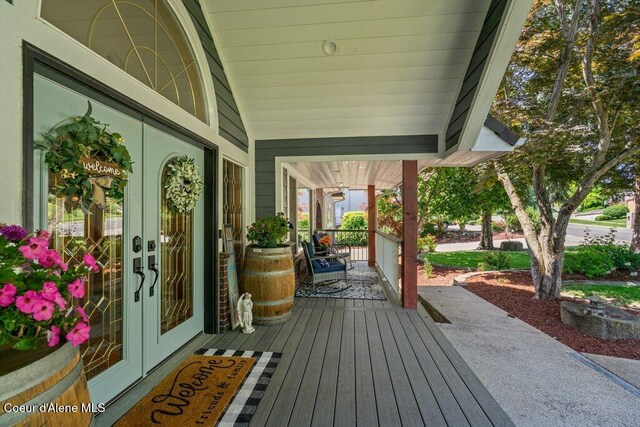 740 N Dundee Dr, Post Falls, ID 83854 - porch with french doors