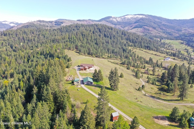 26706 S Willow Creek Rd, Medimont, ID 83842 - aerial view of property's location with mountains and a heavily wooded area