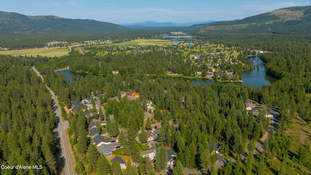 80 Parkland Dr, Blanchard, ID 83804 - aerial view of property and surrounding area featuring a water and mountain view