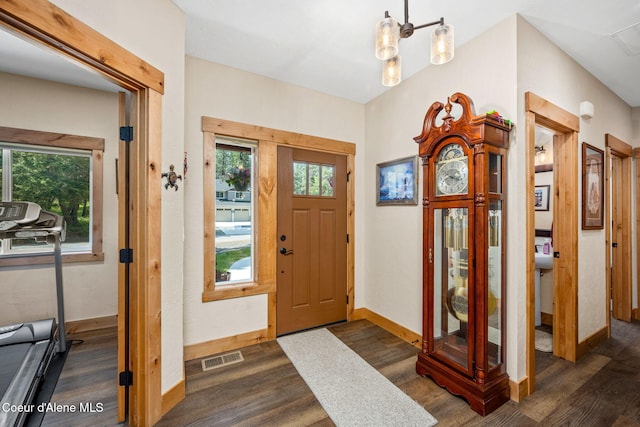 80 Parkland Dr, Blanchard, ID 83804 - foyer entrance featuring dark wood finished floors and plenty of natural light