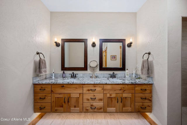 80 Parkland Dr, Blanchard, ID 83804 - full bath featuring a textured wall and double vanity