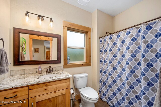 80 Parkland Dr, Blanchard, ID 83804 - full bath with vanity and a shower with curtain