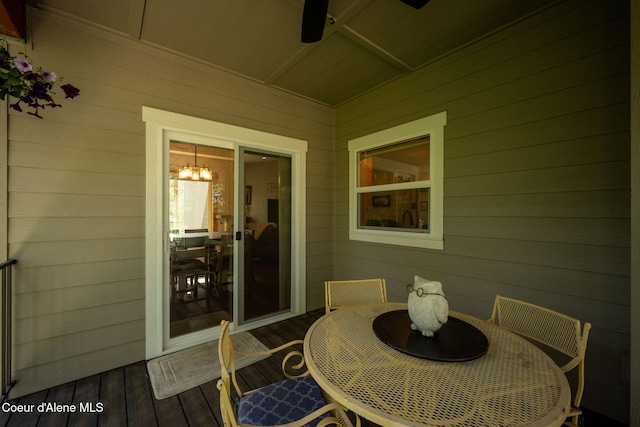 80 Parkland Dr, Blanchard, ID 83804 - sunroom / solarium featuring a chandelier